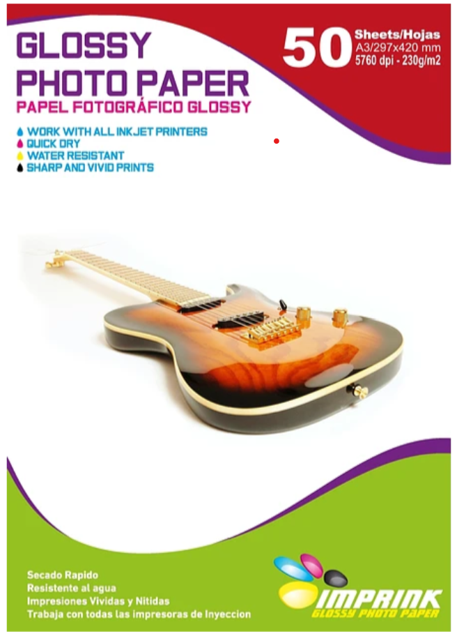 Papel Fotográfico A3 230 grs Glossy