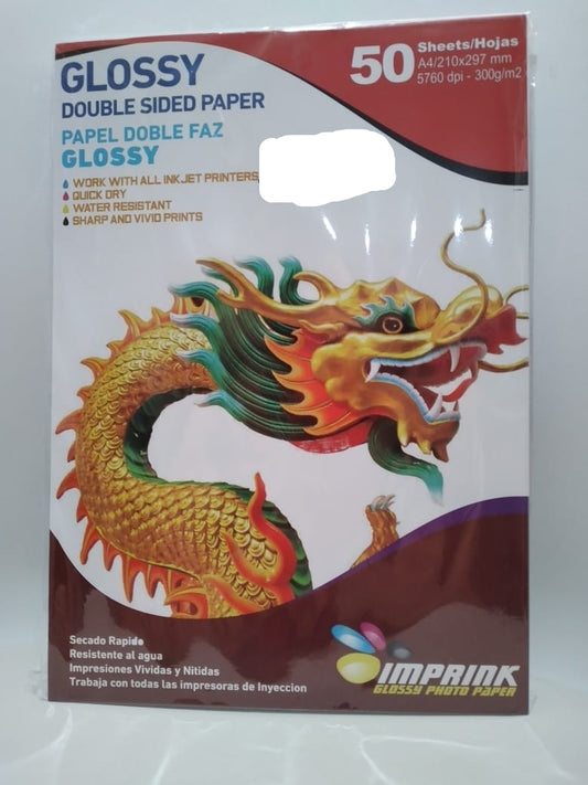 Papel Doble Faz Glossy Brillante A4 De 300grs