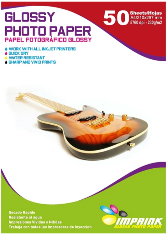 Papel Fotográfico glossy a4 230 grs