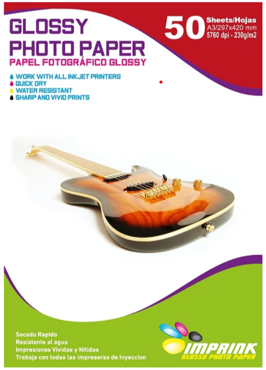 Papel Fotográfico A3 230 grs Glossy