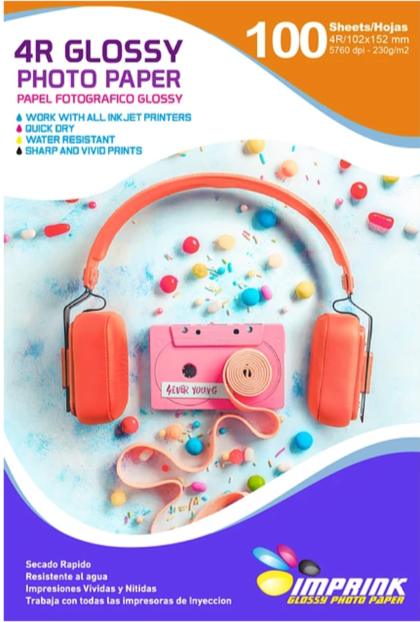 Papel Fotográfico 10x15 cm Glossy 4R