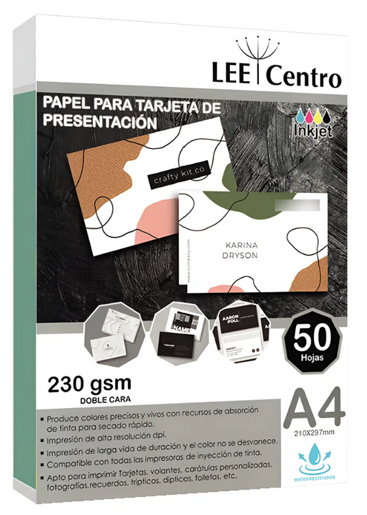 Papel Fotográfico Doble faz para tarjetas LEE 230 grs