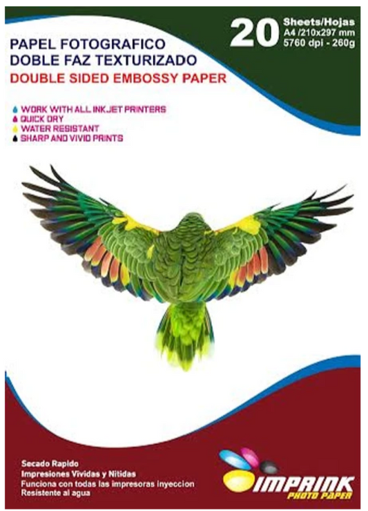 Papel Glossy Texturizado 260 grs A4