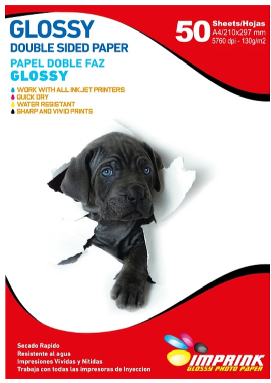 Papel Fotográfico Doble Faz Glossy 130 grs