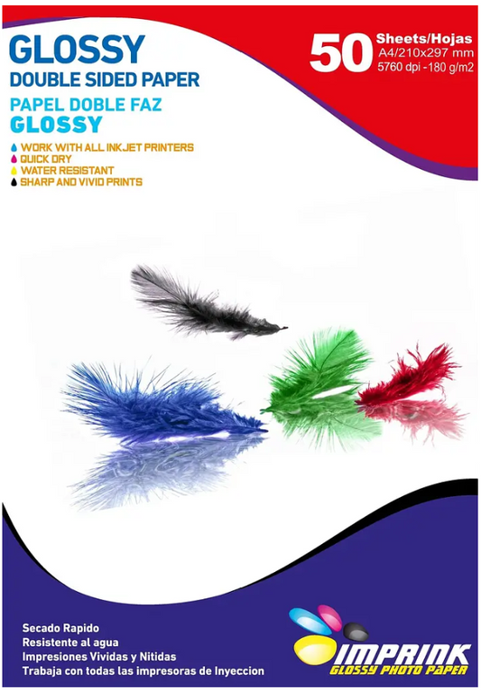 Papel Fotográfico Doble Faz Glossy A4 180 grs